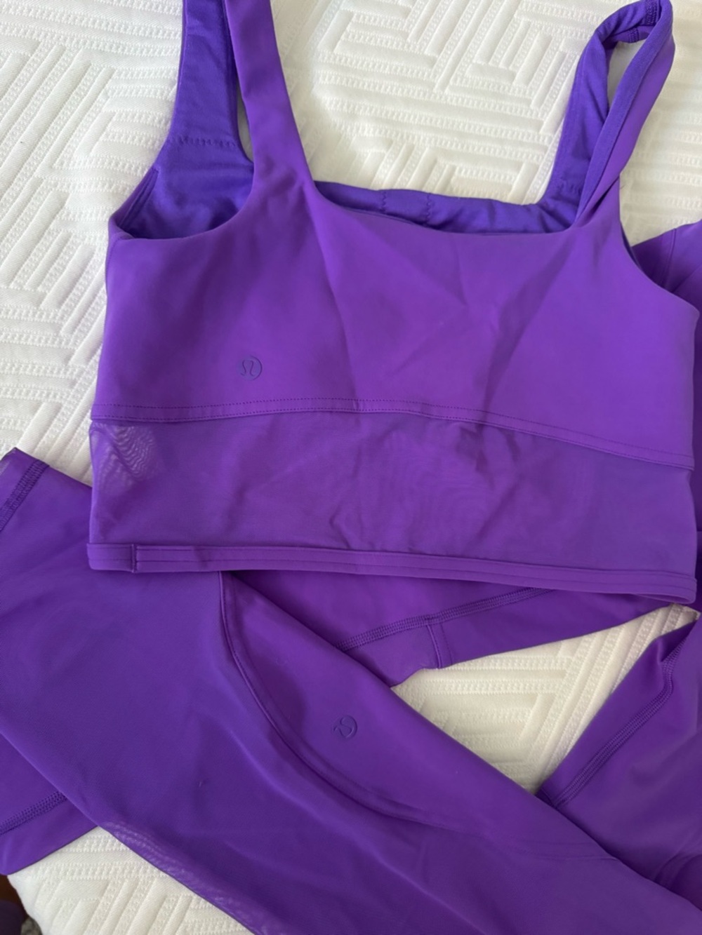 lululemon athletica Purple Crop Top and Leggings Set